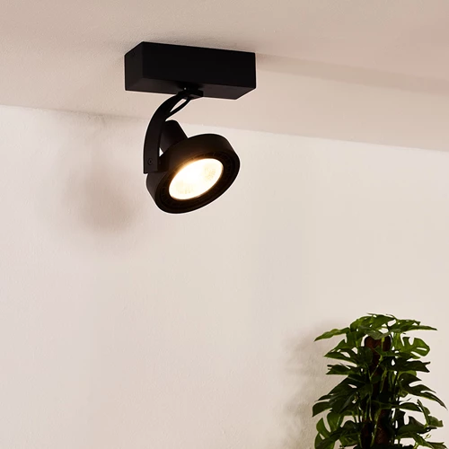 Lucide DORIAN - Spot plafond - Ø 11,7 cm - LED Dim to warm - GU10 (ES111) - 1x12W 2200K/3000K - Noir - ambiance 1